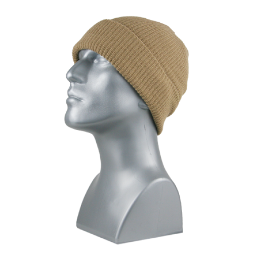 KHAKI RIBBED CUFF HAT