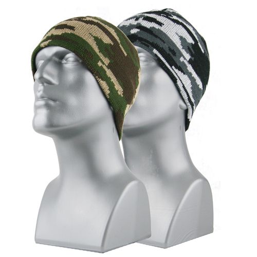 ACRYLIC KNIT CAMO BEANIE