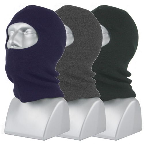 ''ACRYLIC KNIT FACE MASK, FLEECE LINED''