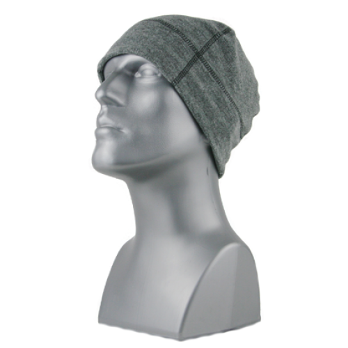 ''MENS MELANGE FLEECE BEANIE, CHARCOAL''