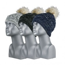 75038 -  MARLED BEANIE WITH FUR POM
