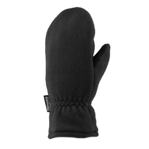 ''WOMENS SUPER-SOFT MICROFLEECE MITTEN, BLACK ONLY''