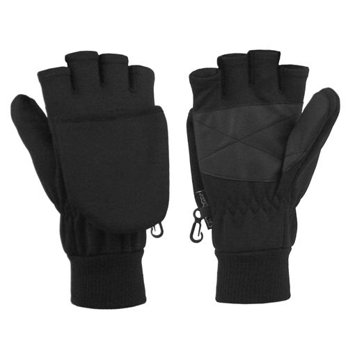 ''MENS BEC-TECH WINDPROOF MICRO-MESH POP-TOP GLOVE-MITTEN, FLEECE LINED''