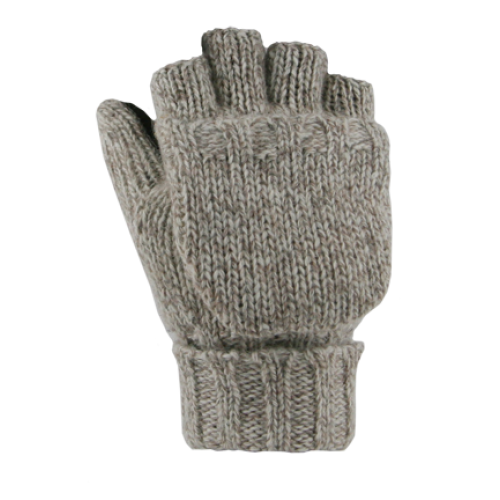 ''MENS RAGG WOOL POP-TOP GLOVE-MITTEN, THINSULATE, WHEAT''