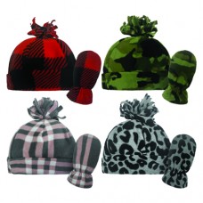 00456   -   BOY & GIRL MICROFLEECE CUFF HAT & MITTEN SET