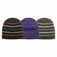 00493   -   FLEECE LINED ACRYLIC STRIPE BEANIE