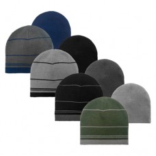 00706  -  REVERSIBLE ACRYLIC KNIT STRIPED BEANIE