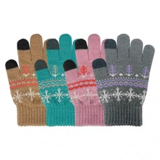 35112 - GIRLS SNOWFLAKE TOUCH SCREEN ACRYLIC GLOVE 