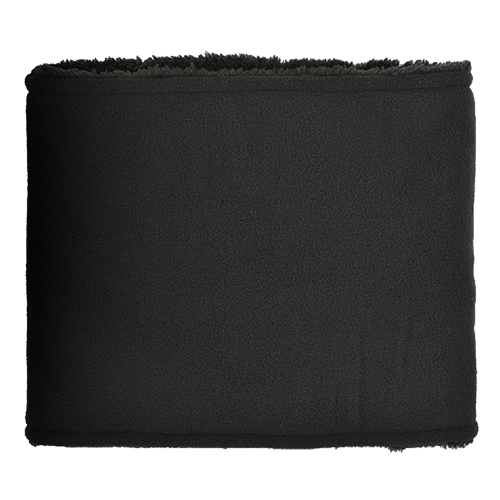 PLUSH LINED MICROFLEECE NECK GAITER - BLACK