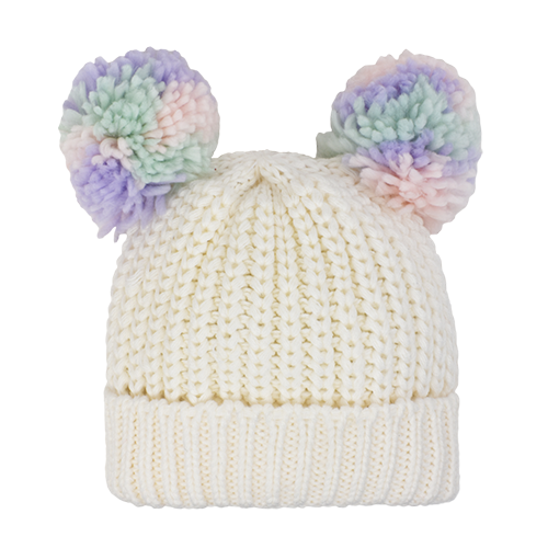 TODDLER DOUBLE POM CUFF HAT