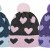 44168   -  MARLED HEARTS CUFF HAT, FAUX FUR POM