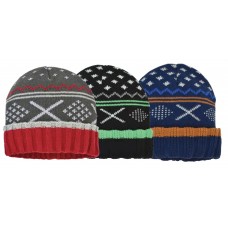 57216  -  BOYS FAIR ISLE CUFF HAT - ONE SIZE 
