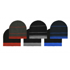 00706  -  REVERSIBLE ACRYLIC KNIT STRIPED BEANIE