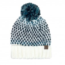 75046 -  LADIES SPACEDYE KNIT CUFF HAT WITH YARN POM