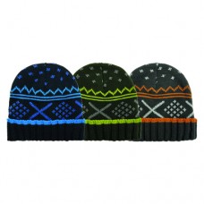 57216  -  BOYS FAIR ISLE CUFF HAT - ONE SIZE 