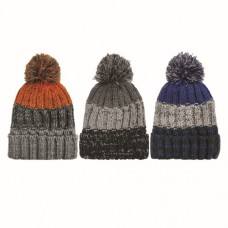 57232  - BOYS MARLED CHUNKY STRIPE CUFF HAT