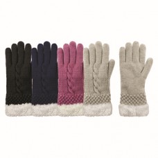 73406  -  CABLE FAUX FUR LINED GLOVE