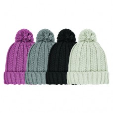 75035 - RIBBED ACRYLIC HAT WITH YARN POM
