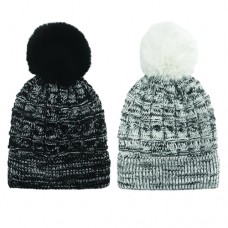 75038 -  MARLED BEANIE WITH FUR POM