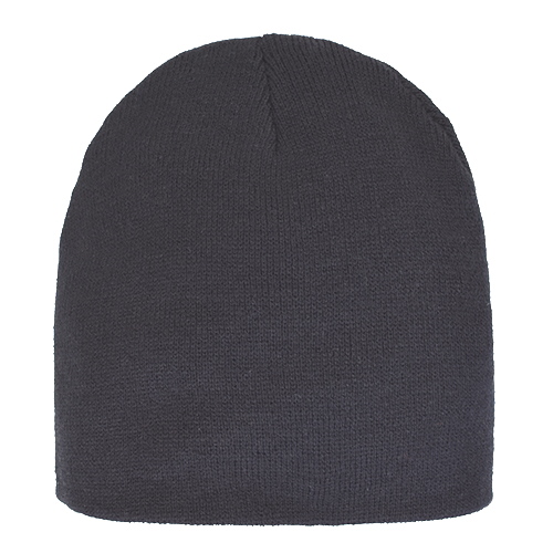 ACRYLIC KNIT SUPER-STRETCH BEANIE - BLACK