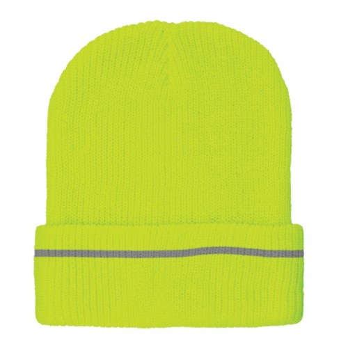 HIGH VISIBILITY ACRYLIC KNIT CUFF HAT