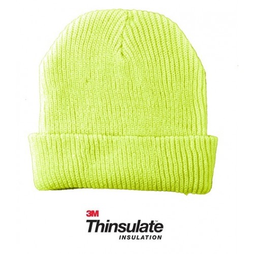 HIGH VIS SAFETY THINSULATE ACRYLIC KNIT CUFF HAT