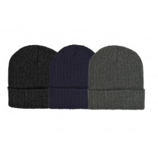 00848   -   ACRYLIC KNIT RIBBED CUFF HAT - ASSORTED