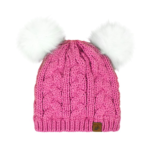 faux fur double pom beanie –