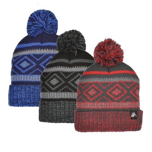 ''BOYS FAIRISLE CUFF HAT, FLEECE LINED''