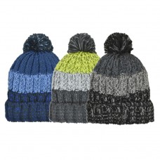 57232  - BOYS MARLED CHUNKY STRIPE CUFF HAT