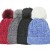 75034 -  SATIN CHENILLE HAT WITH FAUX FUR POM