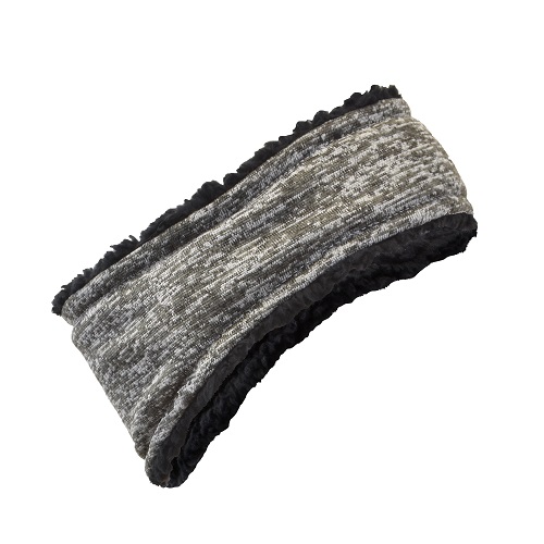 ''WOMENS MELANGE FLEECE CONTOURED HEADBAND, PLUSH LINED''